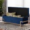Baxton Studio Parker Blue Velvet Upholstered and Gold Metal Storage Ottoman 173-11029 - alternate 8